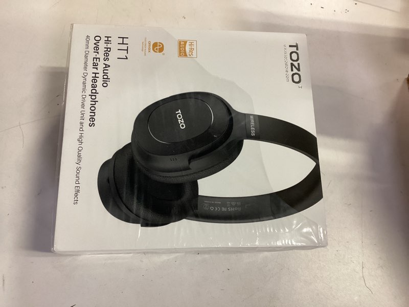 Condition photo showing New/Like New for TOZO Hybrid Active Noise Cancelling Headphones, Wireless Over Ear Bluetooth Headset, 40H Playtime, Hi-Res Audio Custom EQ via App Deep Bass Comfort Fit Ear Cups, for Home Office Travel Black Glossy Black