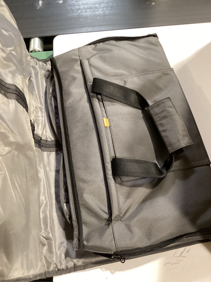 Condition photo showing Good Condition for halfday convertible 2-in-1 premium garment duffel weekender bag 45l: wrinkle-free travel (hanging suit compartment, shoe pockets, trolley sleeve), balistic nylon carry-on, ash ash premium, 45l