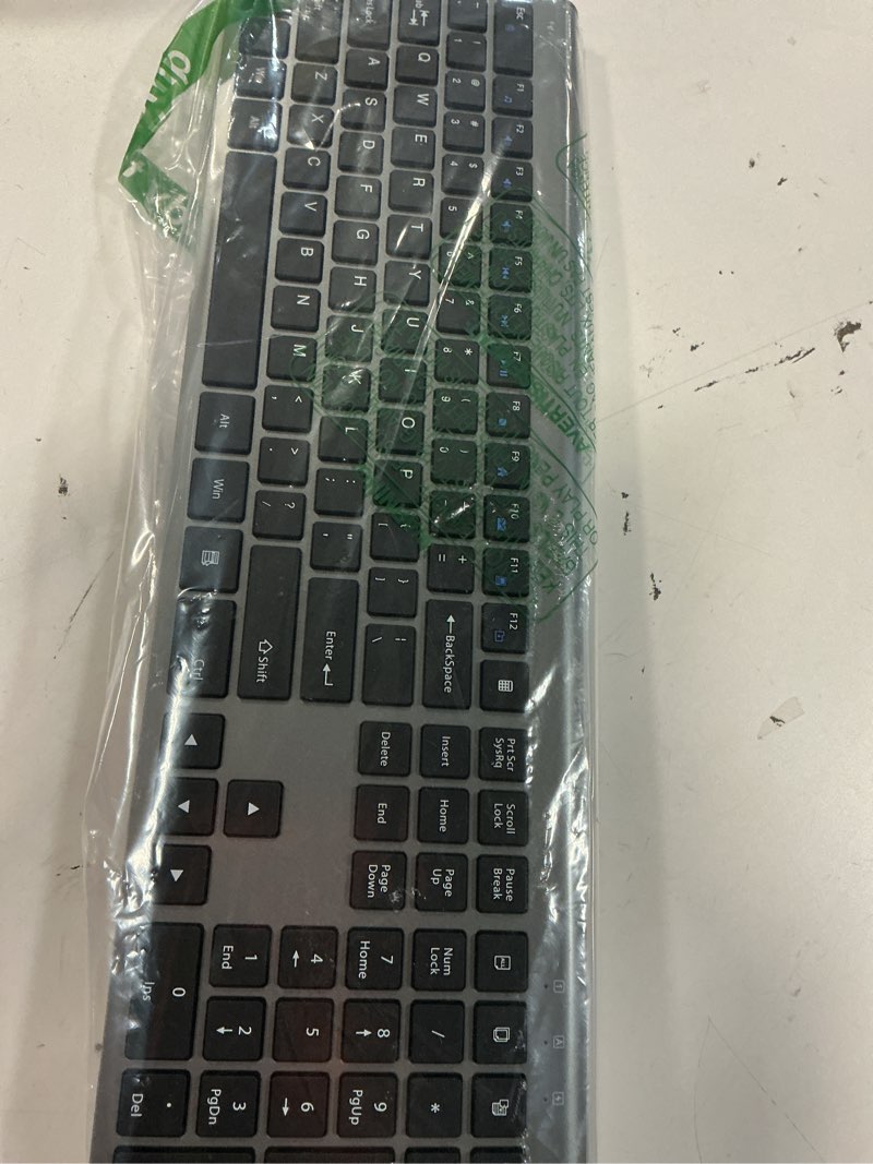 Condition photo showing Good Condition for rechargeable wireless keyboard and mouse combo, full size silent ergonomic scissor switch keyboard and optical mouse set, 2.4g lag-free cordless keyboard mice for computer,mac,laptop,pc,windows-grey