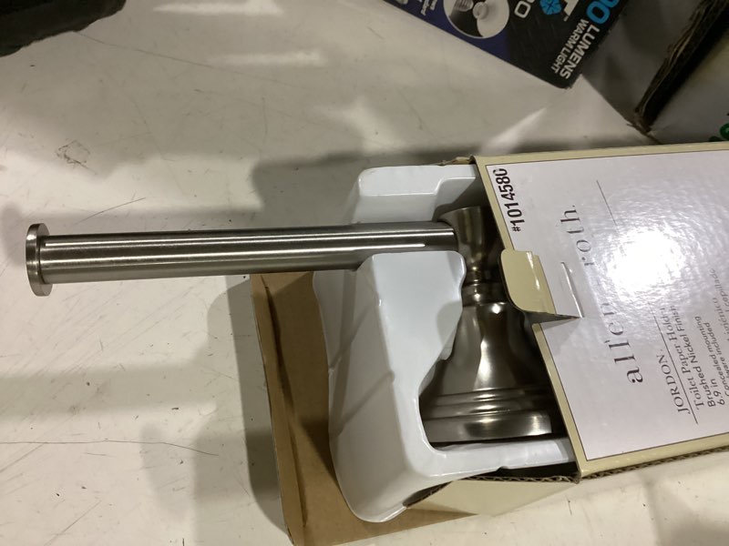 Condition photo showing Good Condition for allen + roth jordon brushed nickel wall mount single post toilet paper holder