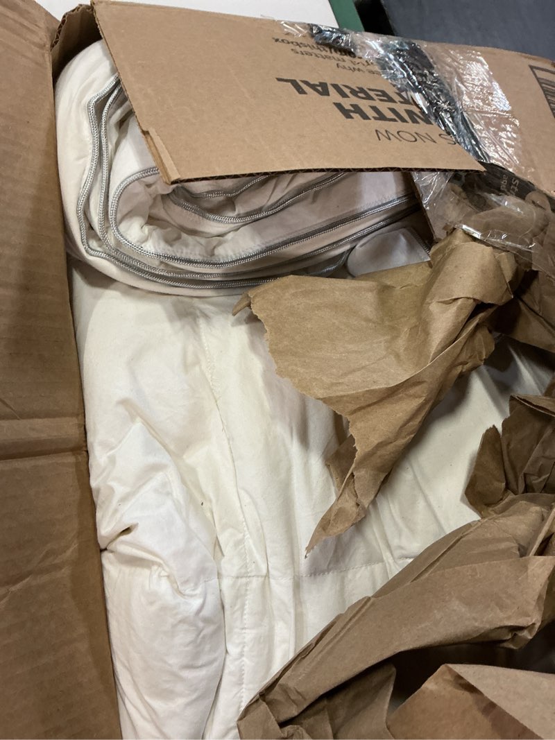 Condition photo showing As Is for utopia bedding comforters , all season duvet insert, down alternative box stitched bed comforter, machine washable (white) queen white
