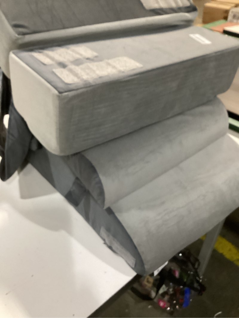 Condition photo showing Good Condition for Vekkia 21" Reading Pillow for Sitting in Bed – 60° Ergonomic Wedge Back Pillow, XL Side Pockets, Removable Cover, Support Chair for TV, Gaming, Working, Nursing, Recovery in Bed/Floor,Lightweight Gray 21 in(4'11" - 5'11")