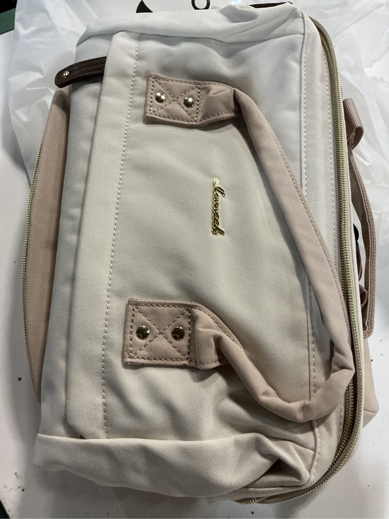 Condition photo showing Good Condition for lovevook laptop backpack for women, 15.6 inch work business backpacks purse with large capacity, waterproof nurse bag college bookbag for school, waterproof casual daypack for travel 15.6 inch beige-nude