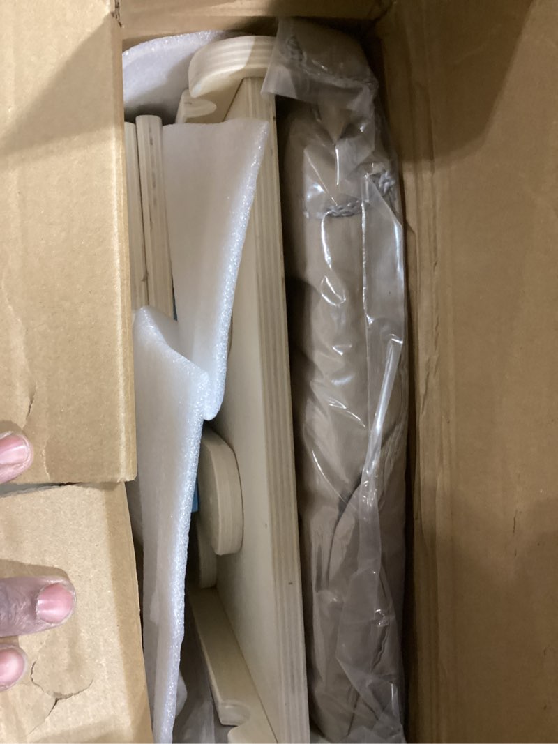 Condition photo showing Good Condition for 7 in 1 Pikler Triangle Set with Cushion, Wooden Climbing Toys for Toddlers 1-3 Inside, Indoor Playground Jungle Gyms with Ramp, Arch and Ladder