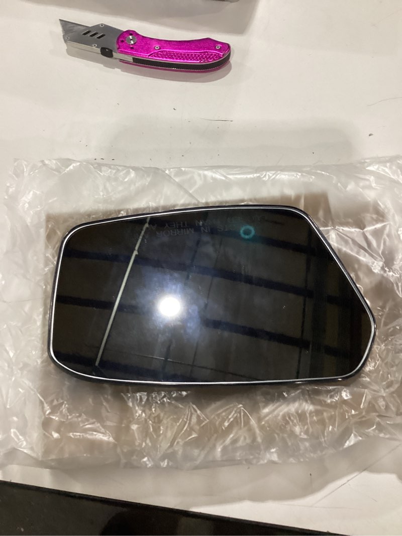 Condition photo showing As Is for passenger side mirror replacement for ford fusion 2006 2007 2008 2009 2010, for mercury milan 2006 2007 2008 2009 2010 - right side mirror glass, rear view mirrors glass passenger side (right)