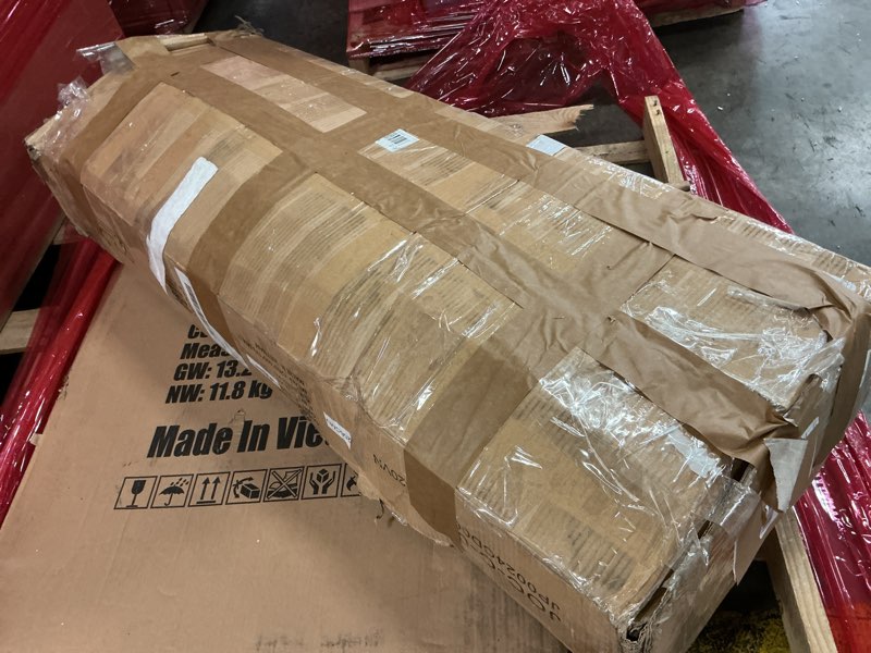 Condition photo showing As Is for Simply Modern 6-Drawer Dresser, Chest of Drawers for Bedroom, Living Room, Hallway, and Entryway - Large Storage Cabinet with Smooth Metal Rails - Retro Brown