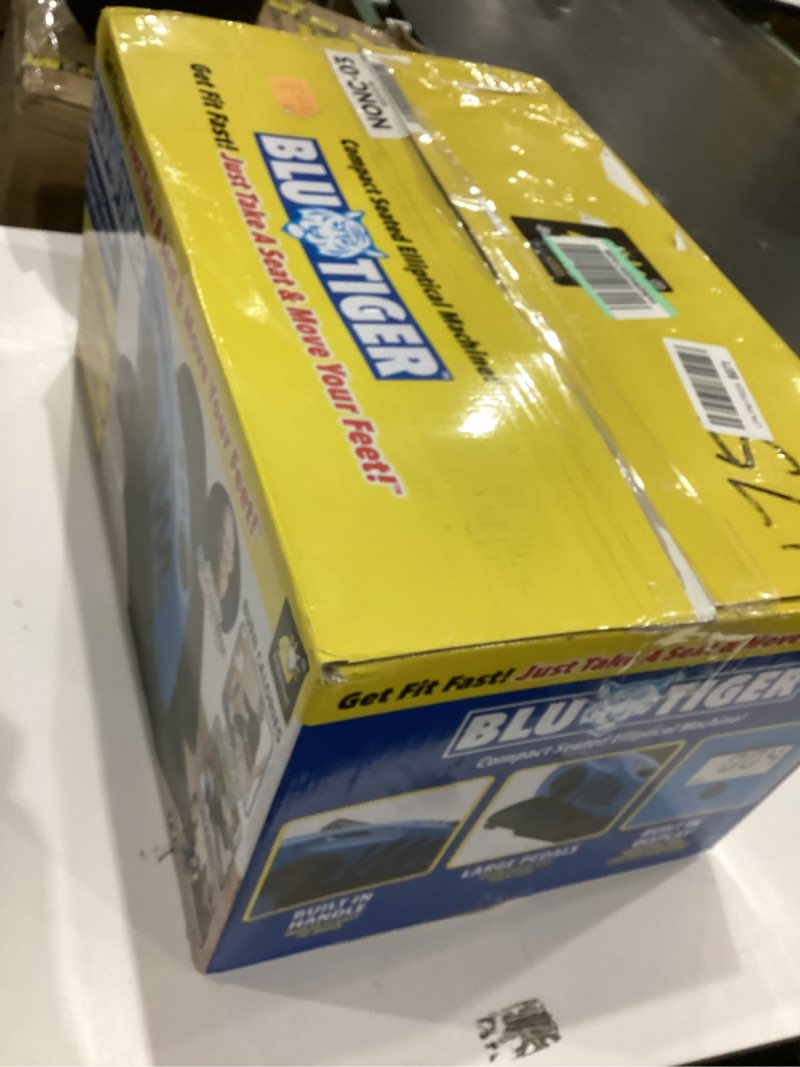 Condition photo showing As Is for As Seen On TV BluTiger Seated Elliptical Machine - Burn Calories While Working, Reading & Watching TV - Large Pedals - Digital Display - Easily Assembles in Minutes - All Fitness Levels