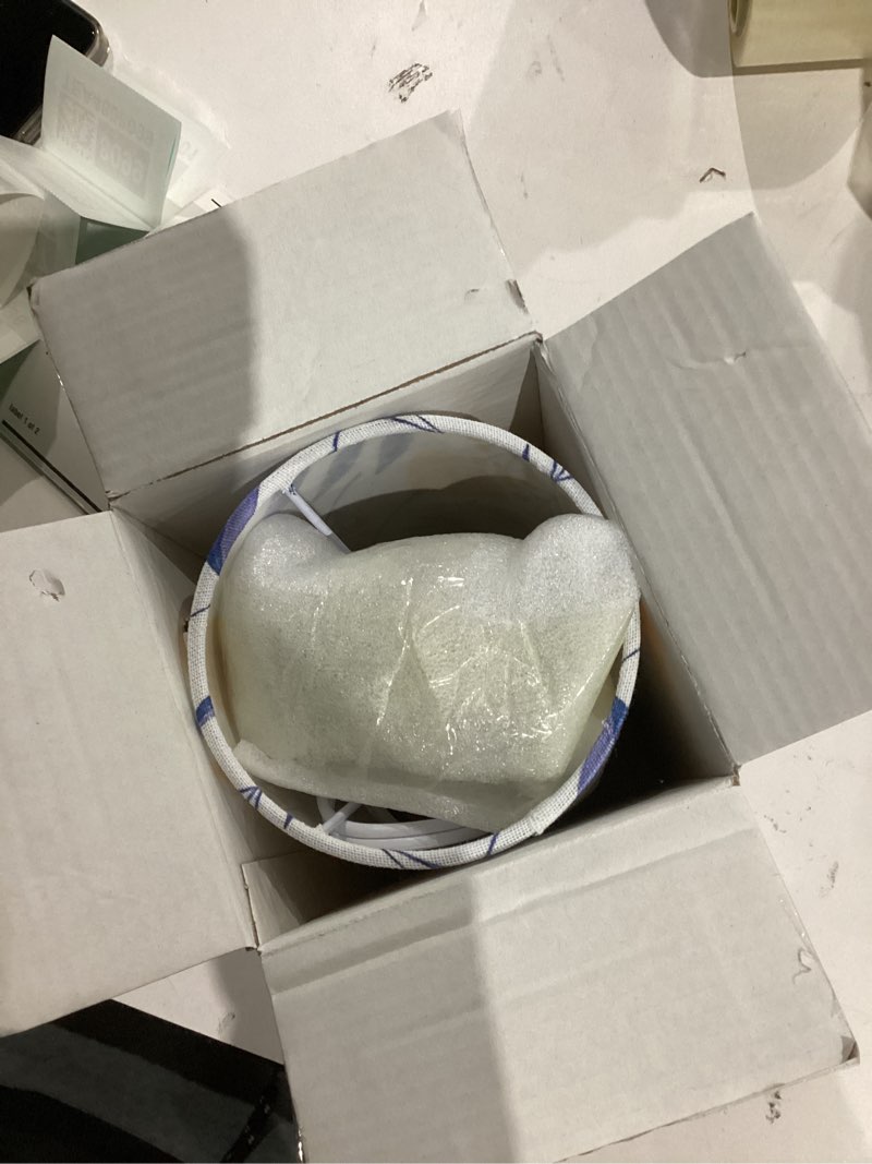 Condition photo showing New/Like New for fenmzee ginkgo table lamp for bedroom - inline control, small bedside lamp with 3000k a15 led blub, easy assembly (ginkgo white shade, 9" inline control) ginkgo white shade 9" inline control