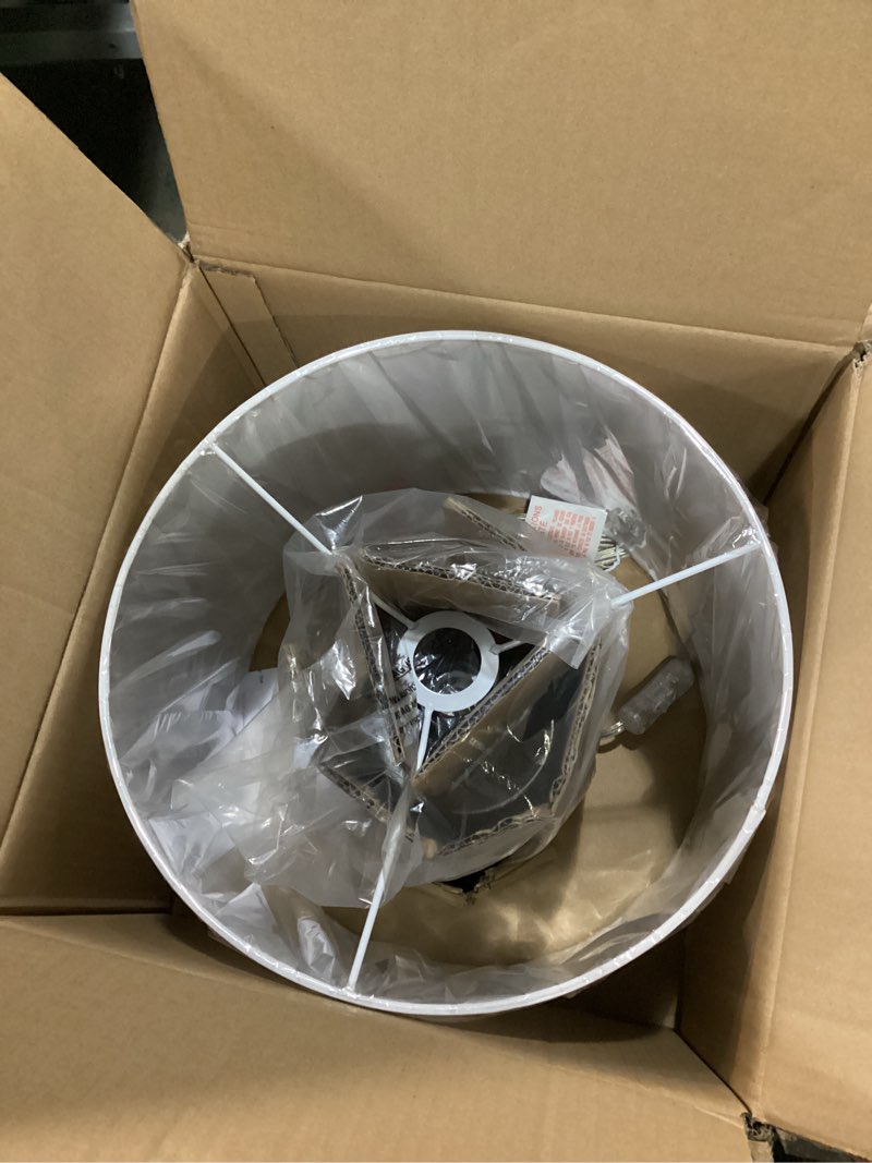 Condition photo showing New/Like New for harvestland 22" sole cement large table lamp – modern round stone lamp with chrome accent for entry table or lamp for living room, decorative lamp, bedside table lamp