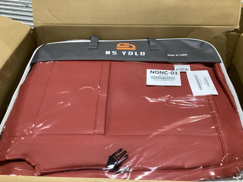 Condition photo showing Good Condition for NS YOLO Universal Fit Full Coverage Leather Car Seat Covers for Cars,SUVs and Pick-up Trucks, Car Seat Protector,Automotive Seat Covers Full Set,Car Seat Cushion,Wine Red Seat Cover for 5 Seats Wine Red Full Set