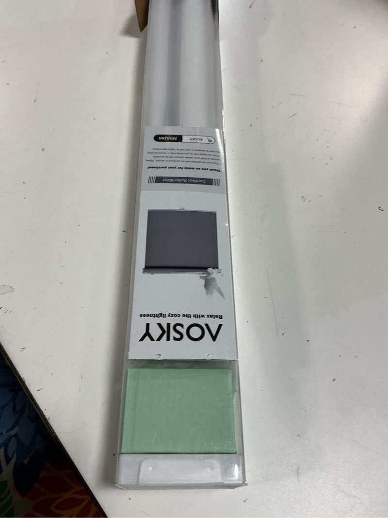 Condition photo showing Good Condition for Cordless Roller Shades Blackout Blinds for Windows Room Darkening Rolled Up Shades with Spring System, UV Protection Natural Linen Fabric Window Shades Door Blinds for Home?27" W x 72" H, Linen Cream