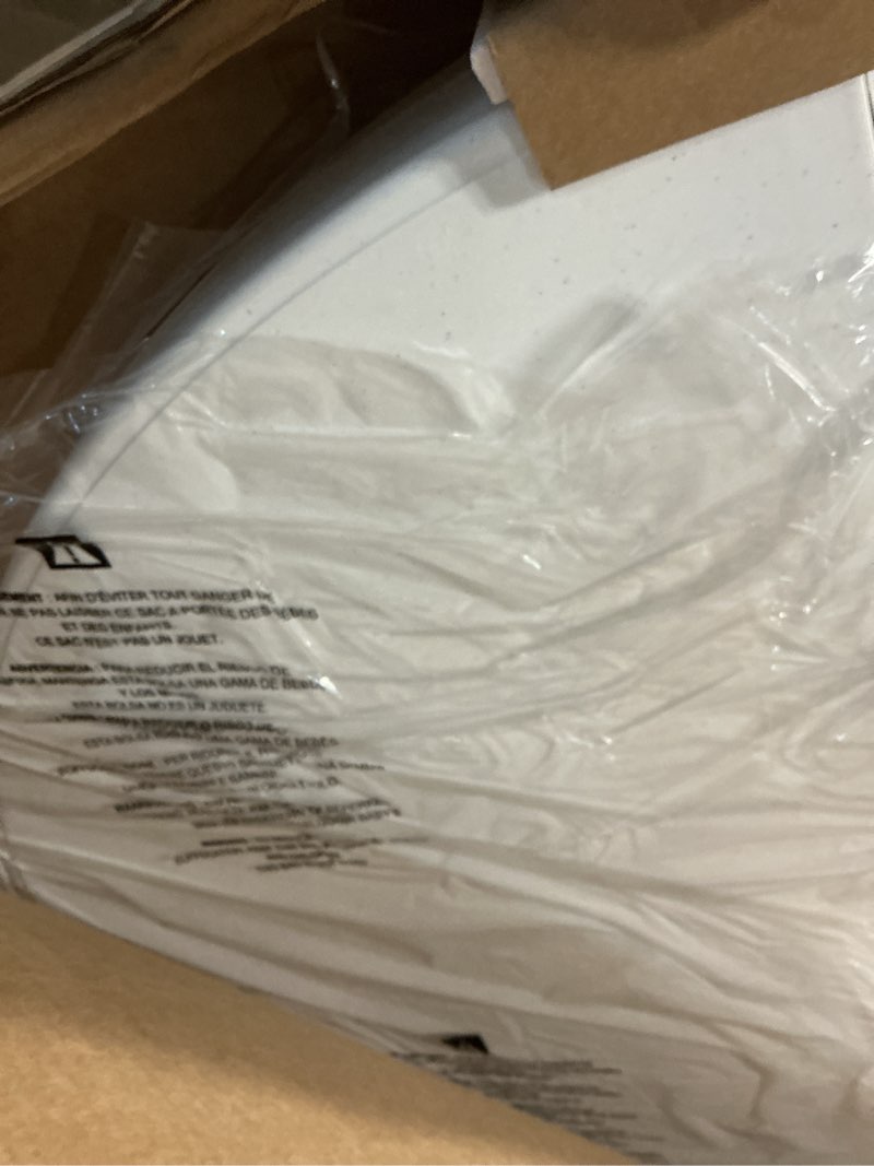 Condition photo showing New/Like New for 48in round folding table with carrying handle, white 4 feet portable plastic dining card table for kitchen or outdoor party wedding event