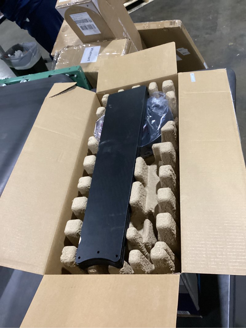 Condition photo showing As Is for  harbor breeze landon easy2hang 52-in matte black with matte black/weathered oak blades
