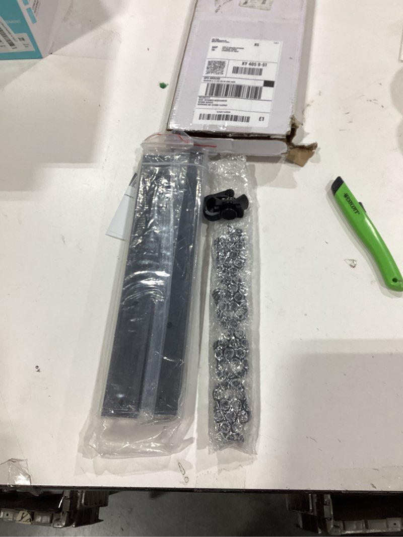 Condition photo showing Good Condition for 4 Pack 12 Inch L Track Tie Down System with 5 Pcs Gear Hooks Fittings Black Aluminum Truck Bed Rail System L Track Accessories for Secure Motorcycles, Atvs, for Trailers, Trucks, Trailer, Pickup