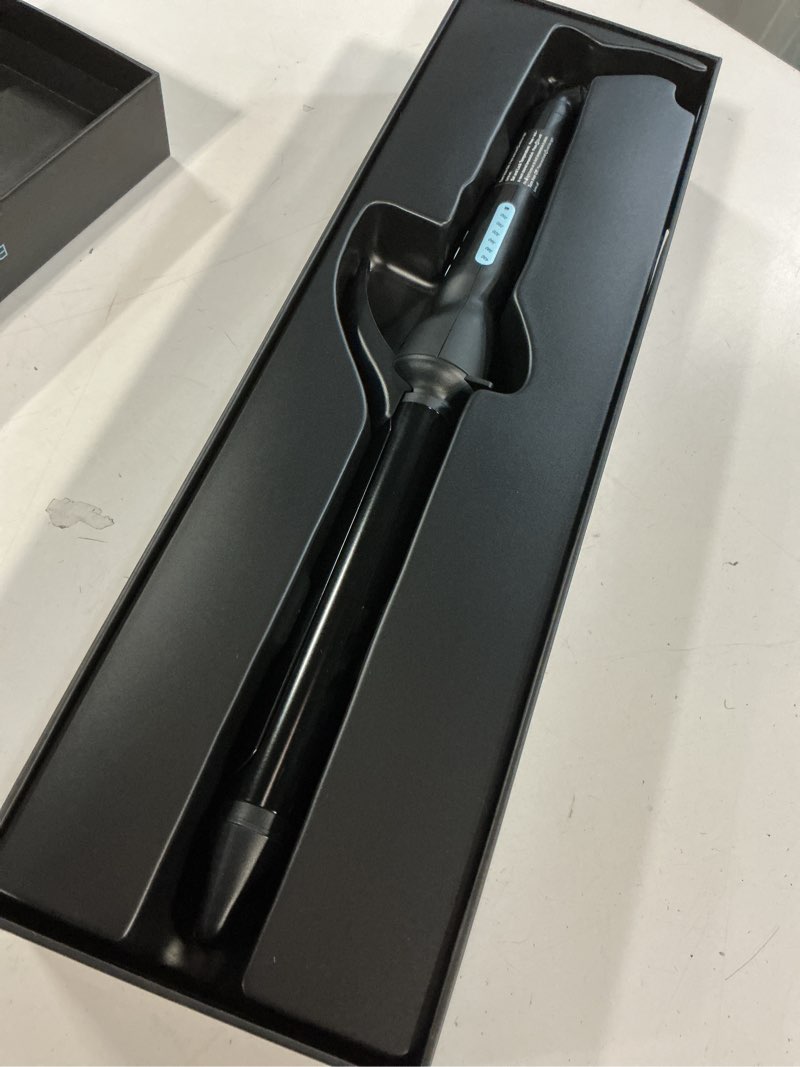 Condition photo showing As Is for bio ionic long barrel curling iron with moisture heat technology & nanoionic mx versatile curling wand - multiple barrel sizes for tight, classic, loose & soft curls 1 inch (classic curls) black