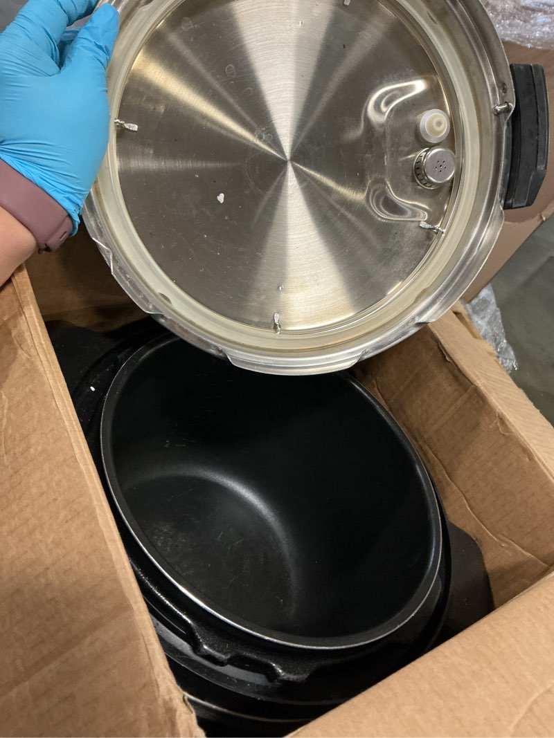 Condition photo showing As Is for Instant Pot Duo Plus 9-in-1 Multicooker, Pressure Cooker, Slow Cook, Rice Maker, Steamer, Sauté, Yogurt, Warmer & Sterilizer, Includes App With Over 800 Recipes, Stainless Steel, 6 Quarts