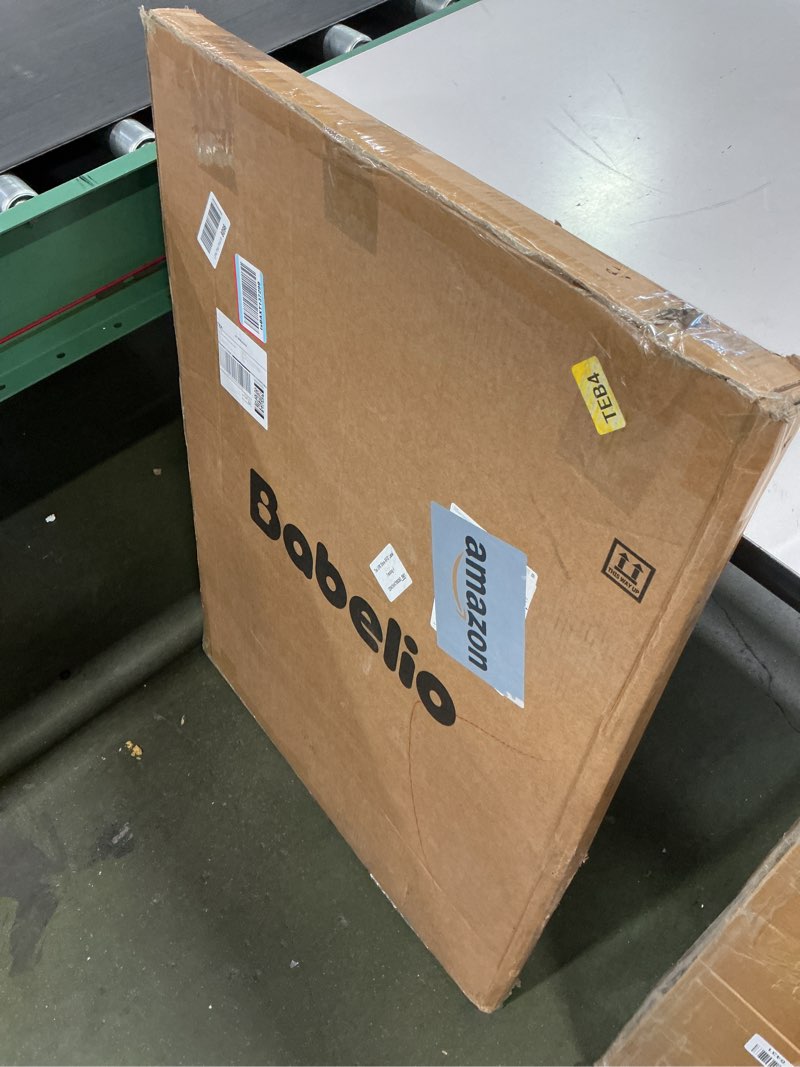 Condition photo showing New/Like New for BABELIO 36 Inch Extra Tall Baby Gate with Cat Door,29.5-40" Metal Pet Door for Stairs,Doorways,House,Auto Close,Easy Walk Thru,Black