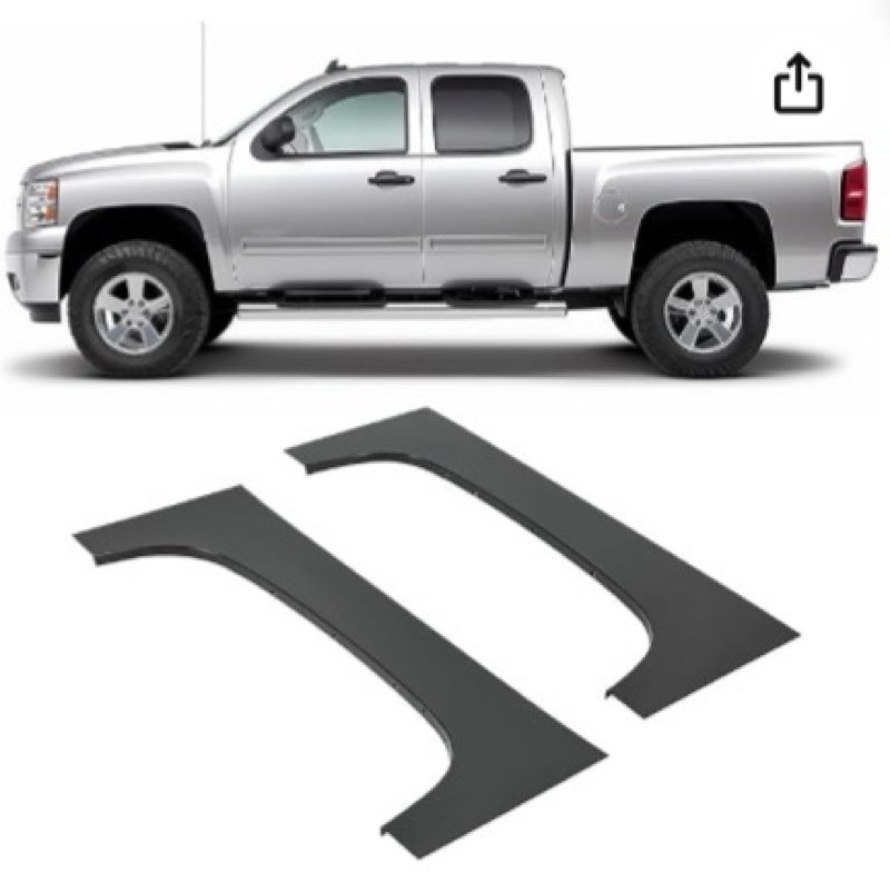 kojem wheel arch repair panel compatible with 2007-2014 chevy chevrolet silverado 1500 2500hd 3500hd truck bed upper wheel arch patch quarter panels black steel driver & passenger side