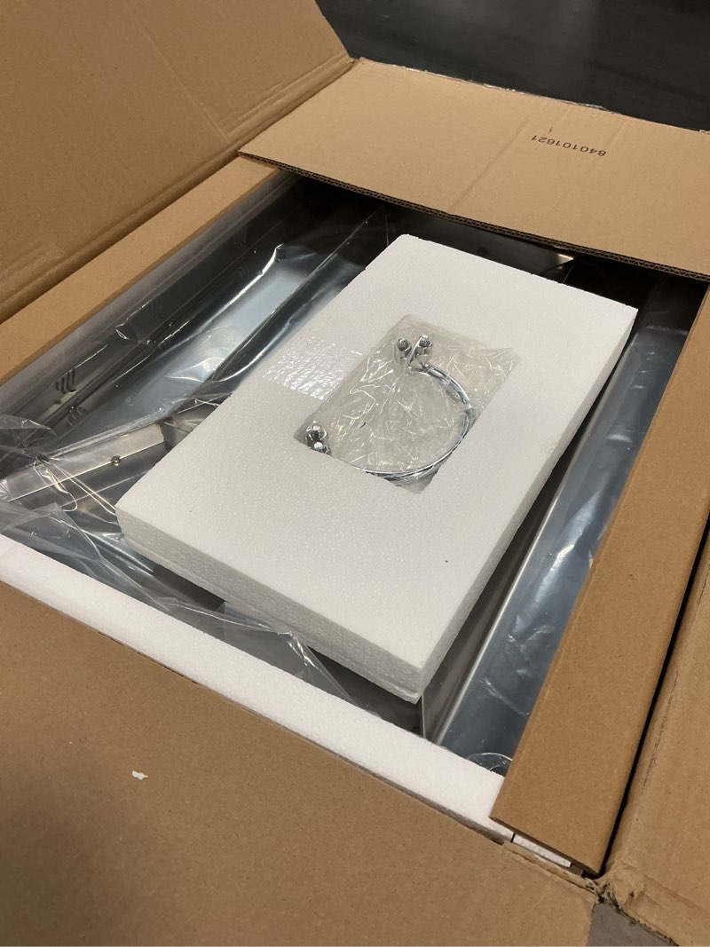 Condition photo showing Good Condition for onlyfire stainless steel bbq griddle, outdoor flat top griddle pan with grease groove and handles for gas and charcoal grills, 25”x16” 25" x 16" x 2.8"