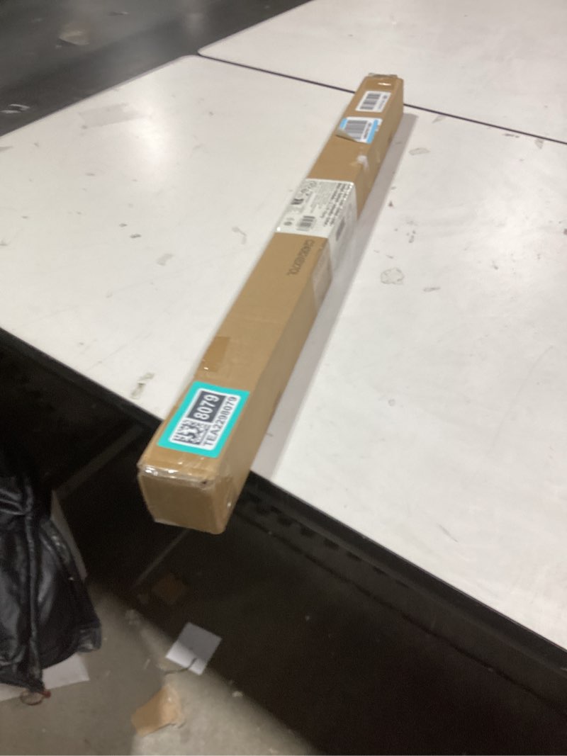 Condition photo showing New/Like New for Amazon Basics Tension Curtain Rod, Adjustable 36-54" Width - Nickel, Classic Finial Nickel 36-54" Indoor