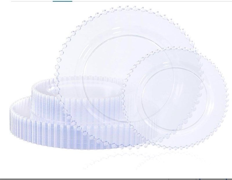 Plastic beaded disposable plates 