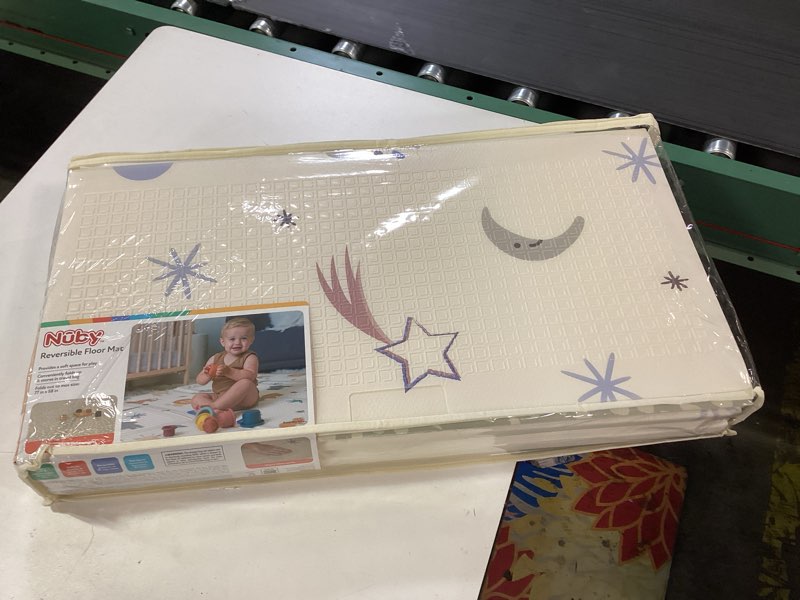 Condition photo showing New/Like New for Nuby Reversible Baby Floor Mat, 77" x 58" - Foldable and Lightweight Baby Play Mat for Floor - Easy Storage and Travel - Stars and Sky Stars and Sky Play Mat