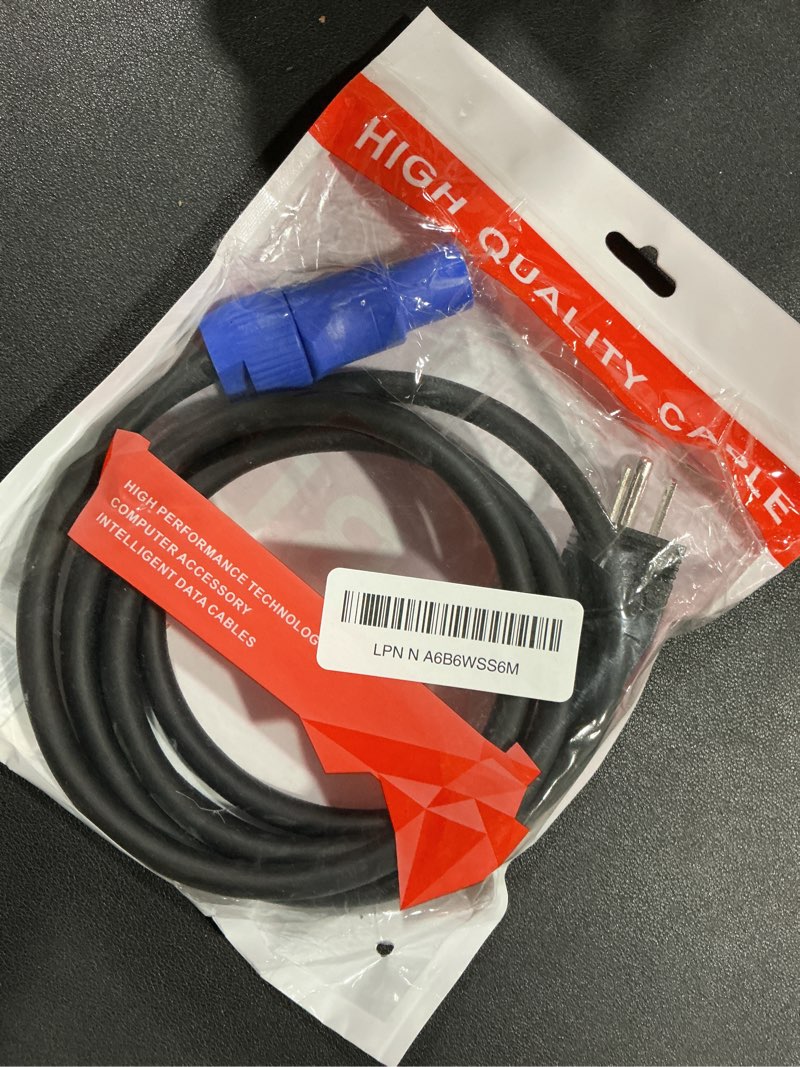 Condition photo showing New/Like New for 3-Prong NEMA 5-15P to PowerCON AC Power Cable Cord 20A 3 Pin PowerCon Input Male Connector to NEMA 5-15P Male Extension Power Wire 16AWG for Outdoor Stage Light LED Screen-6FT