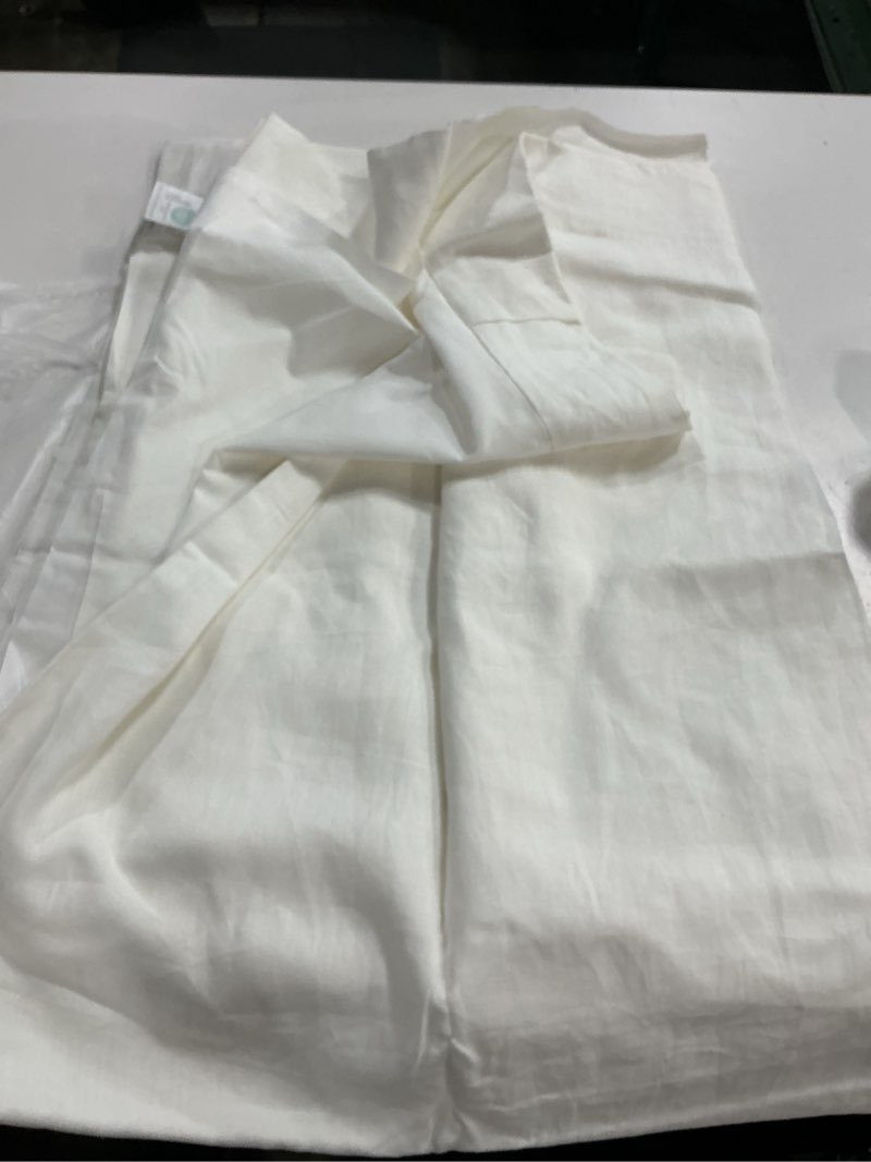 Condition photo showing New/Like New for quince european linen curtain 48 in x 120 in white