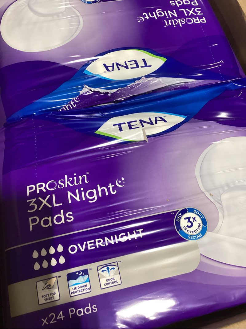 Condition photo showing New/Like New for TENA ProSkin 3XL Overnight Incontinence Pads for Women and Men, 48 Count XXXL XXXL