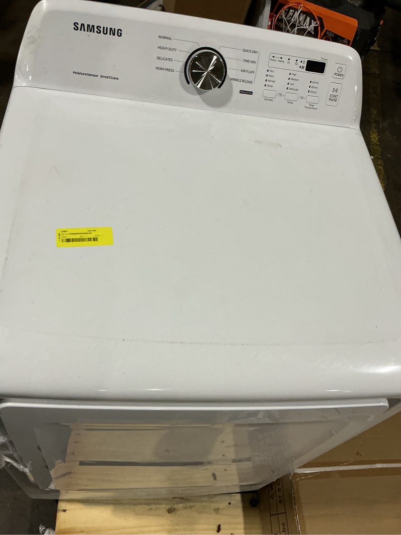 Condition photo showing As Is for samsung 7.2-cu ft vented electric dryer ( white )