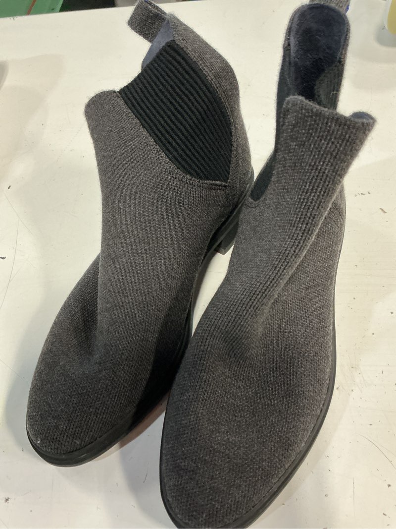 Condition photo showing Good Condition for rothy's gray black lug ankle boots wool graphite women size 7 shoes booties