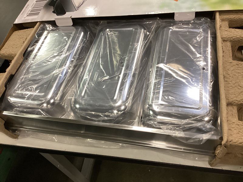 Condition photo showing Good Condition for Alpha Living 3x2.5 QT Food Warmers for Parties Buffet Servers and Warmers – Premium Catering Supplies Buffet Display – Stainless Steel Electric Food Warmers with Temperature Control