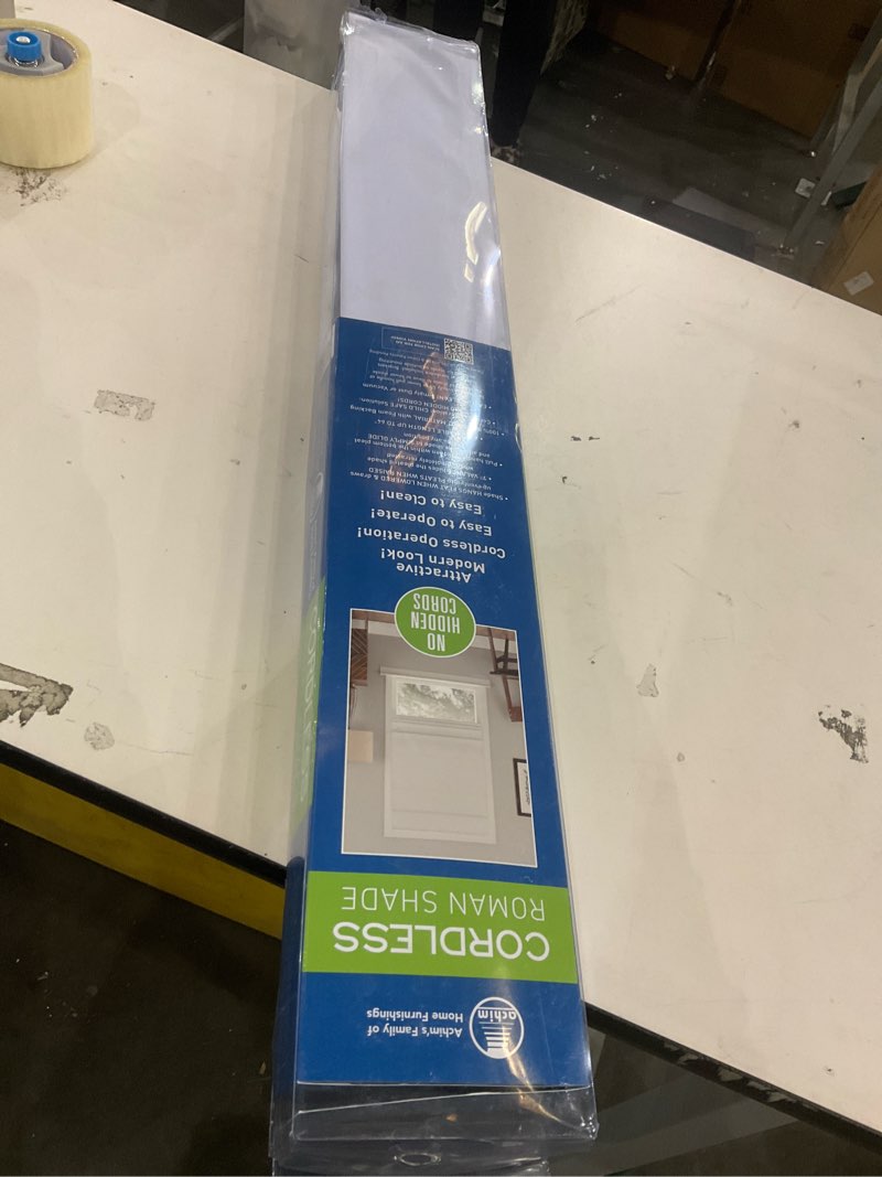 Condition photo showing New/Like New for Cordless Roman Shades for Windows - 36 Inch Width x 64 Inch Length (White) - Blackout Polyester Window Privacy Blinds for Bedroom, Kitchen & Dining Room by Achim Home Decor White 36"W x 64"H