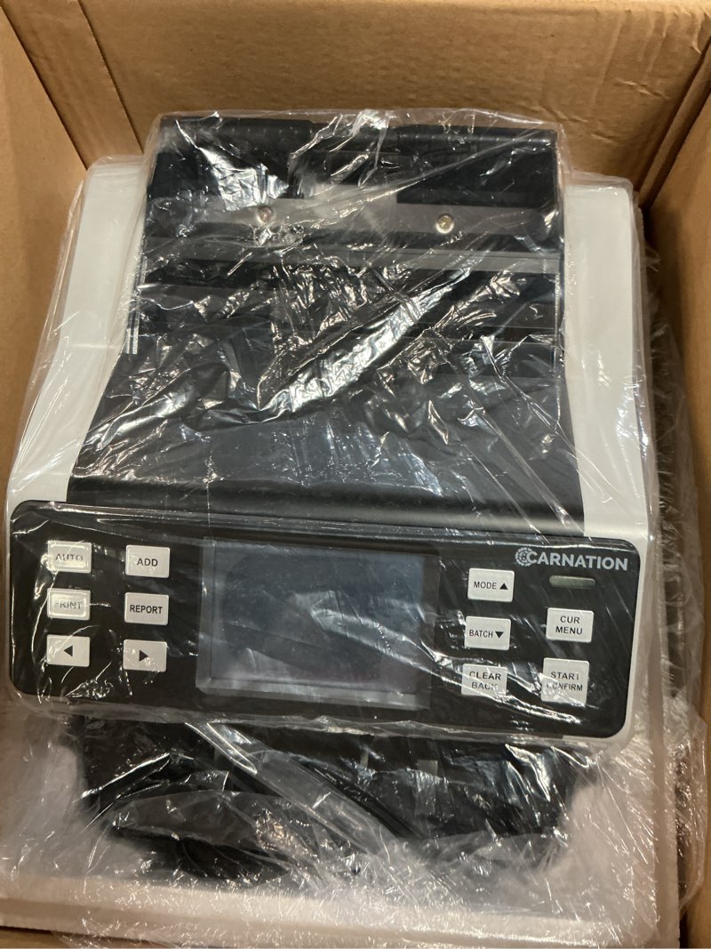 Condition photo showing Good Condition for CN5 Money Counter Machine Mixed Denomination Value Counting UV/MG/IR/DD Counterfeit Detection, USD, EUR, MXN, GBP and CAD Business Money Counter