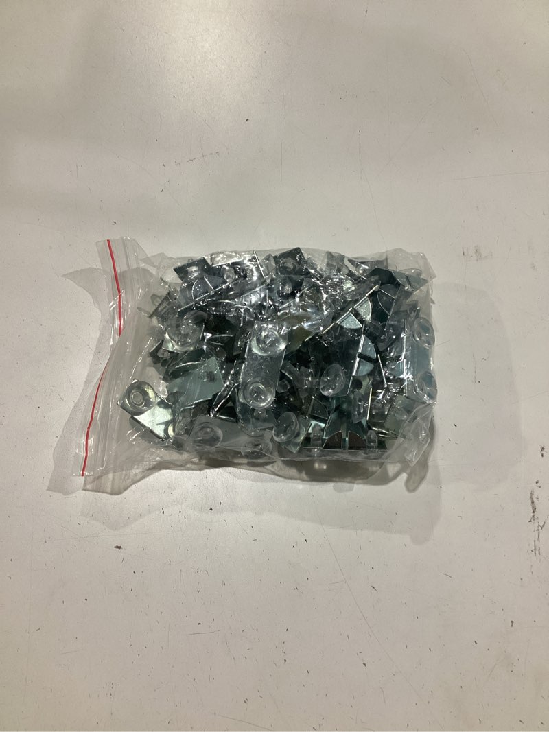 Condition photo showing New/Like New for tandefio 50 pcs center shelf rest clip with rubber cushion, galvanized metal glass shelf brackets balancing clip for brackets to hang glass, metal, wood