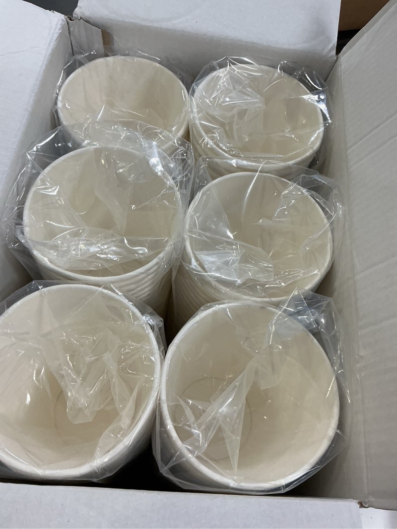 Condition photo showing New/Like New for litopak 210 pack 16 oz disposable paper coffee cup, hot/cold beverage drinking cups for water, paper coffee cups, white hot coffee cups, suitable for party, picnic, travel, and events white-16oz
