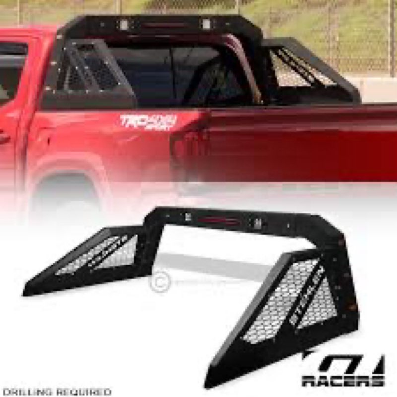 Roll Bar for Mid-Size Pickup Trucks - Universal Truck Bed Rack & Chase Rack with Third Brake Light C