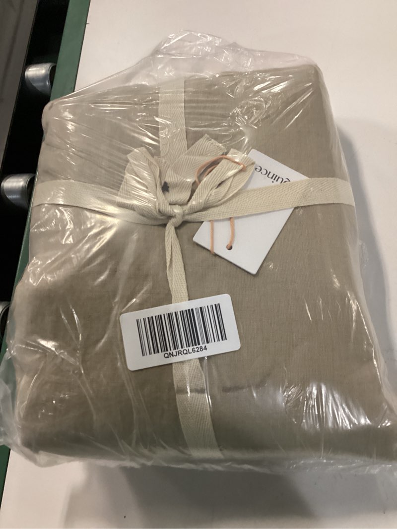 Condition photo showing New/Like New for european linen duvet cover, king/cal king, toffee