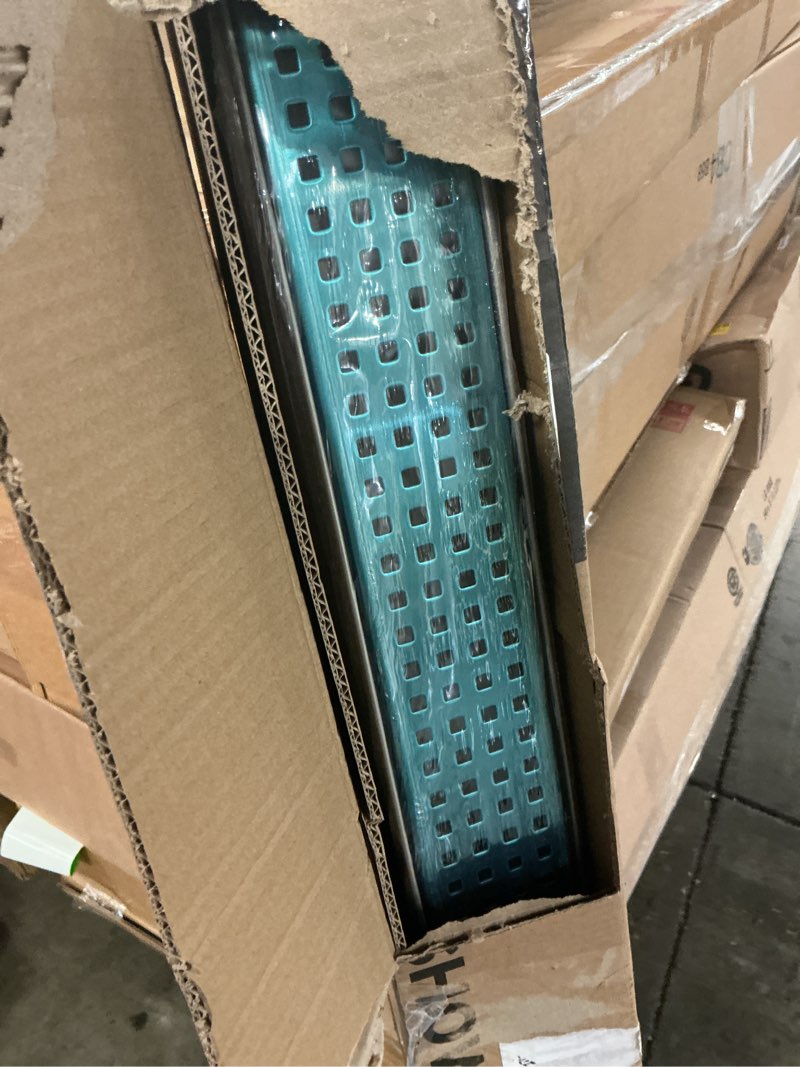 Condition photo showing Good Condition for Shower Drain, Linear Shower Drain 54 Inch(Brushed Nickel),Modern 304 Stainless Steel Shower Floor Drain with Grate Removable, Adjustable Leveling Feet, Rectangular Shower Drain Brushed Nickel 54IN