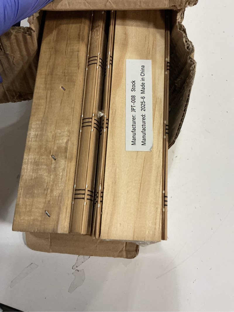 Condition photo showing As Is for LazBlinds No Tools No Drill Cordless Bamboo Roman Shades, Light Filtering Window Treatment, Roll Up Bamboo Blinds for Windows 30'' W x 64'' H, Brown Light Filtering-brown206 30" W x 64" H