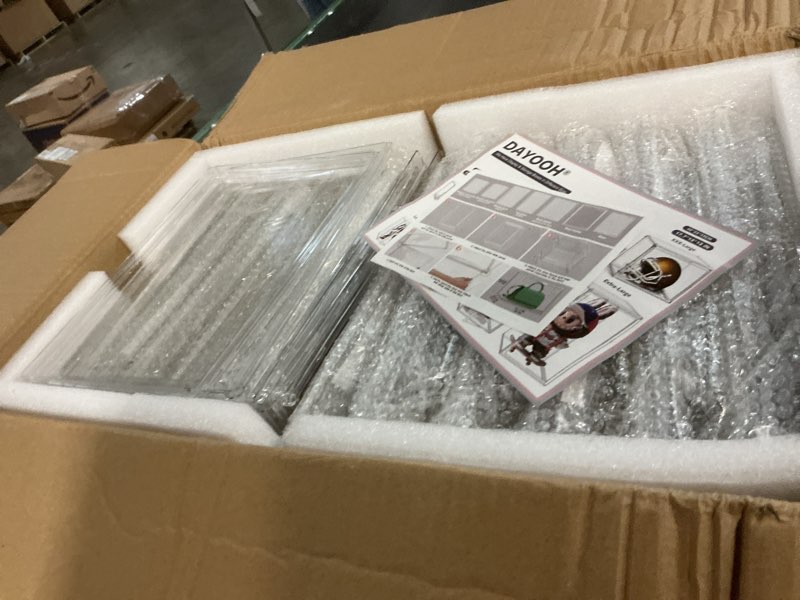 Condition photo showing New/Like New for 12 Pack Clear Shoe Boxes for Sneakers, Size 12 Acrylic Shoe Storage Under Bed Stackable Handbag Organizer with Magnetic Lid Collection Acrylic Display Case Clear Medium Size 12 12