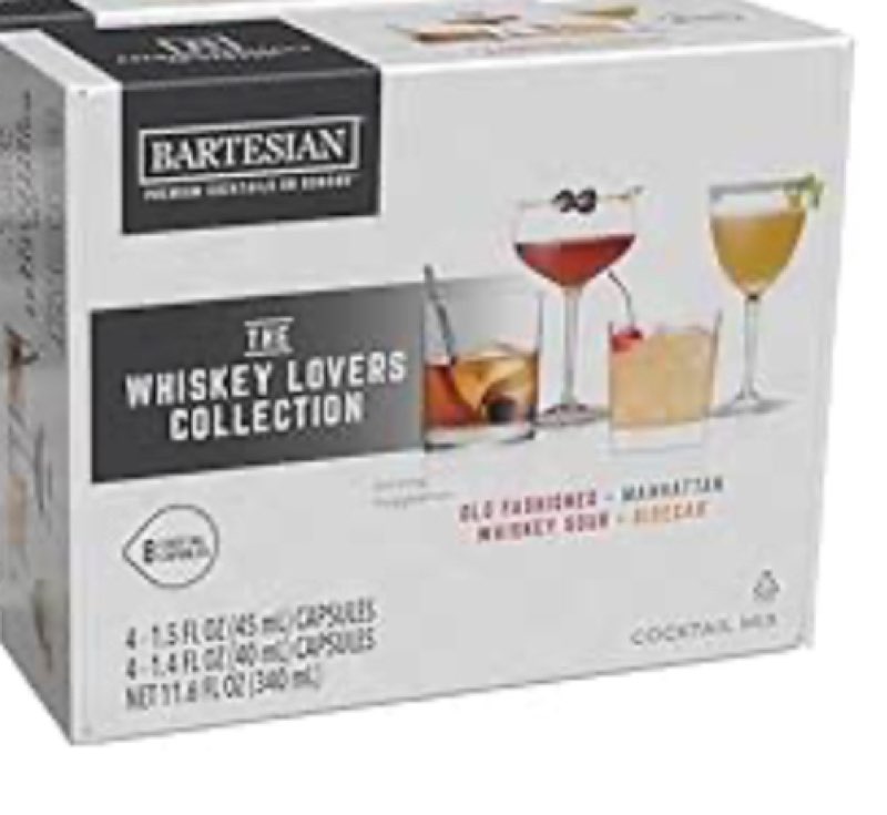 ( Expo/ 01/December/2025) Bartesian 1-Pack ( 8 Capsules ) Whiskey Lovers Mixer Capsules for Cocktail Machine – Home Bar Mixology Cocktails Mix Pod Capsule Set To Use With the Bartesian Cocktail Drink Maker Machine