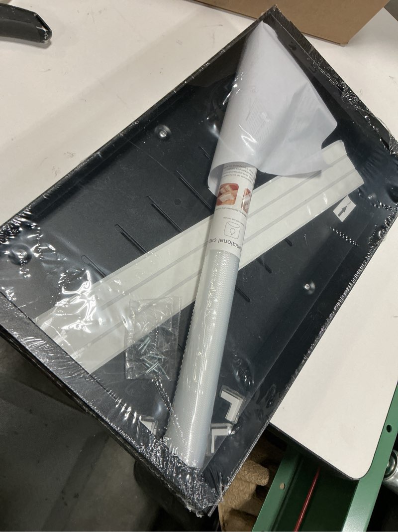 (color white 2 pack )expandable pull out cabinet organizer,21\"deep slide out drawers for kitchen cabinets with adhesive nano film,no drill pull out drawers for cabinets,cabinet roll out shelves for kitchen pantry
