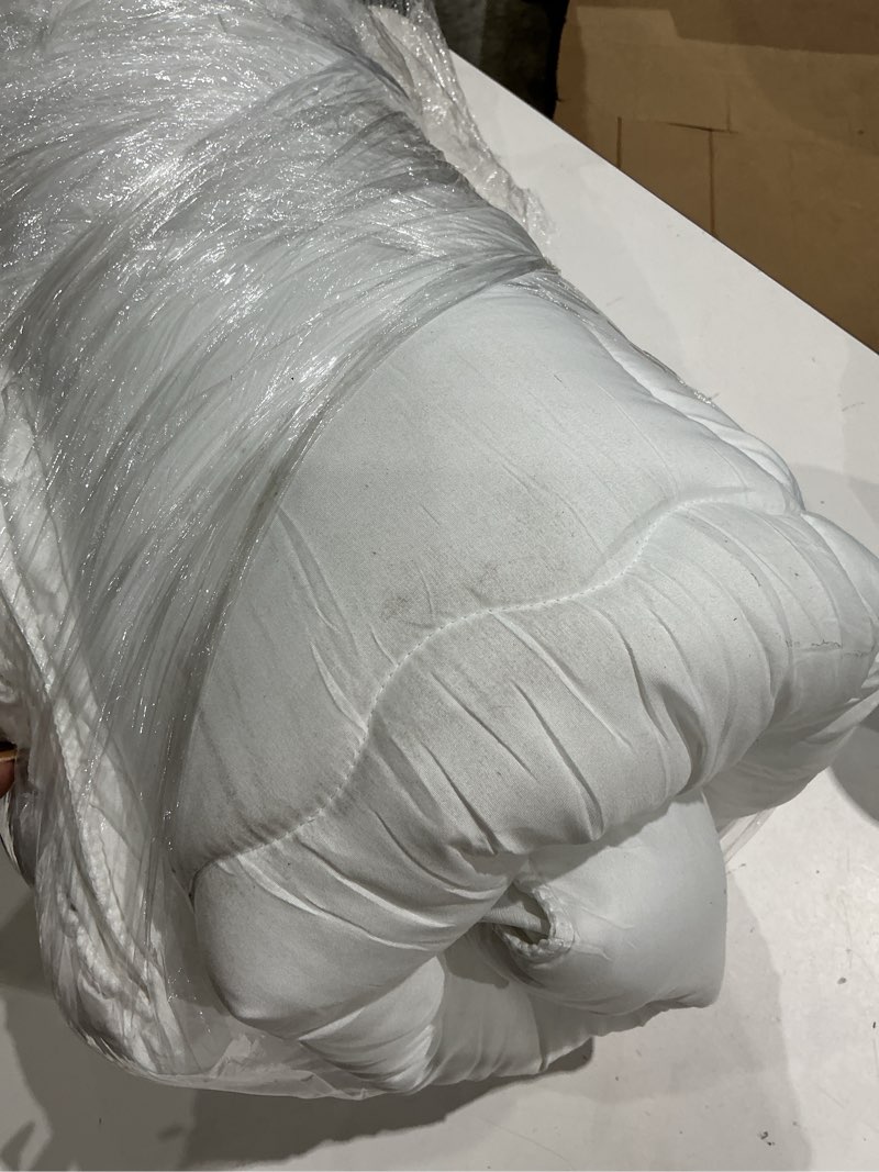 Condition photo showing As Is for bedlore queen mattress topper viscose derived from bamboo, thick pillow top mattress pad with stretchable pockets for 6-18 inches mattress, soft breathable mattress topper for back pain relief 1 white queen