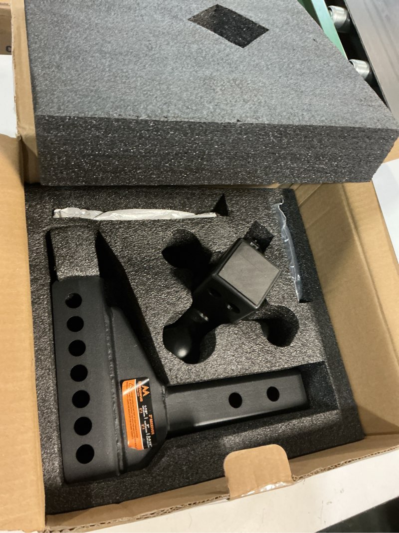 Condition photo showing Good Condition for adjustable trailer hitch -drop hitch -tri ball mount with hook (1-7/8'', 2''&2-5/16''), fits 2-inch receiver, 6'' drop/rise 12,500 lbs gtw tow hitch, 3 ball hitches for trucks, rv, camper etc