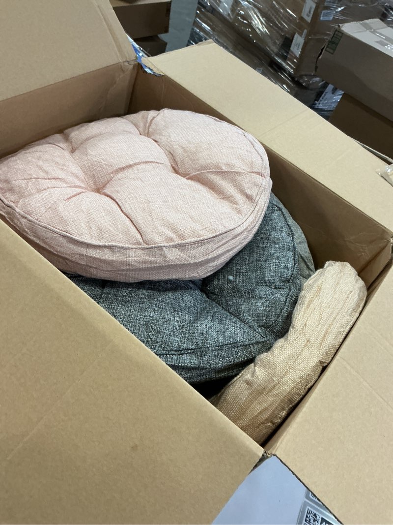 Condition photo showing Good Condition for (Only 8) 24 Pcs Round Floor Cushions Floor Pillows Meditation Seat Pillows Flexible Seating for Adults Kids 12 Colors Chair Cushions for Classroom, Nursery, Living Room, Yoga(Colorful,Medium 15.7 Inch)