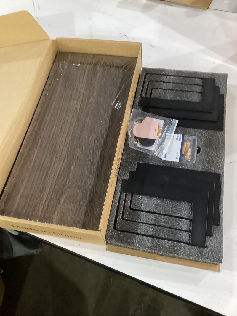 Condition photo showing Good Condition for harwaya floating book shelves for wall set of 3, 17 x 8 inch deep wooden wall bookshelf for bedroom office, rustic wood hanging wall shelves for living room kitchen (dark brown) rustic brown
