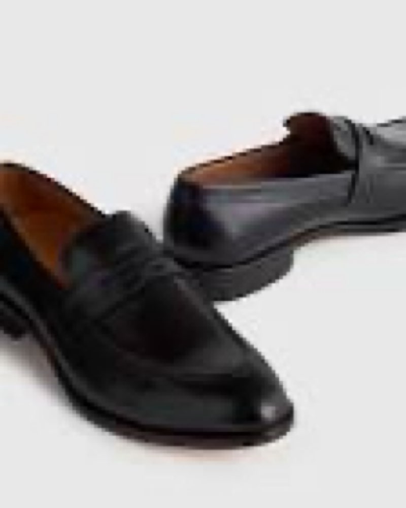 quince calfskin leather penny loafer, 12, black