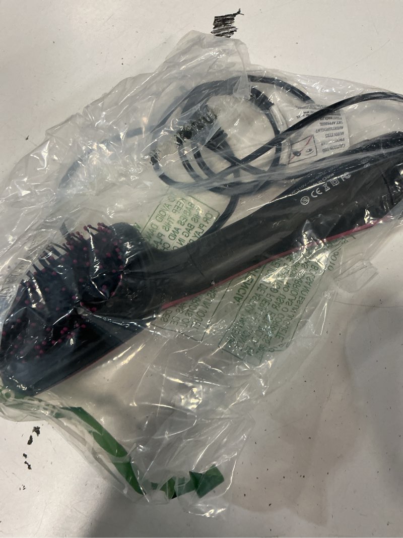 Condition photo showing As Is for blow dryer brush straightener, detangling straightening smoothing in one step, reduce frizz more shiny for salon-quality smooth straight hair dryer brush black