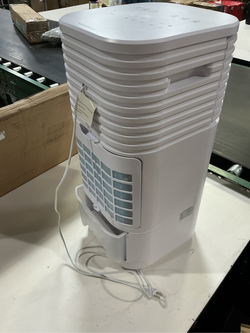 Condition photo showing As Is for windowless portable air conditioner, 15h timer & 120°oscillation, 3-in-1 portable ac unit with remote, 2-gal tank, 3 modes & 3 speeds, ultra-quiet 24" ductless swamp cooler for room home office, white